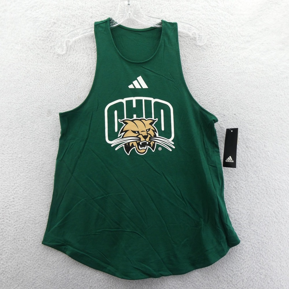 Adidas Tank Top Womens Medium Ohio Bobcats Green NCAA Racerback Sleeveless Shirt